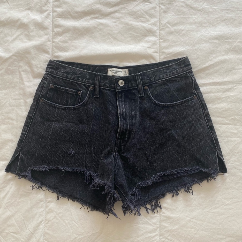 Abercrombie Black Mom Jean Shorts